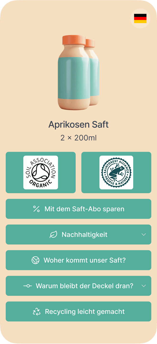 Digital Label: Aprikosen Saft